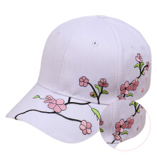 Chapeau de Baseball à la mode, chapeau brodé de fleurs,-Blanc