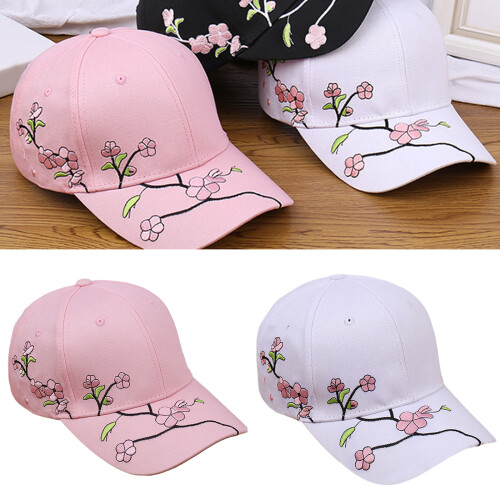 Chapeau de Baseball brodé de fleurs pour filles, chapeau de-Noir 2