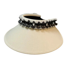 Chapeau de soleil pour filles, tissé à la main, élégant,-Beige
