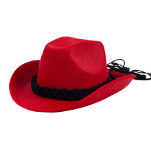 Chapeaux de Cowboy pour adultes avec corde de menton,-Rouge