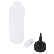 Botella aplicadora de 150 ml para peluquería, color blanco y negro.