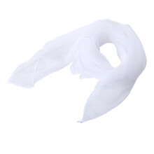 Foulard uni en mousseline de soie, 70 cm x 70 cm (blanc)