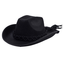 Chapeau de Cowgirl résistant à l'usure pour femme et homme,-Noir