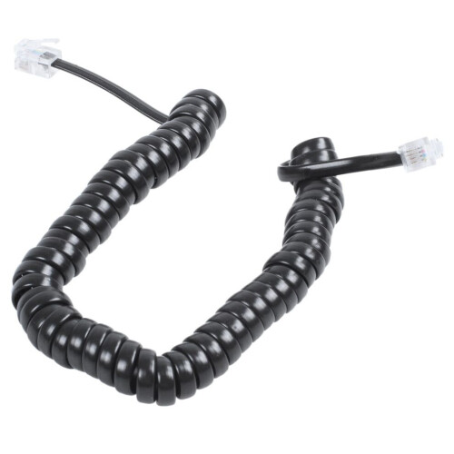 9,3 Zoll schwarzes RJ9-Telefon-Modem-Spiralkabel 1
