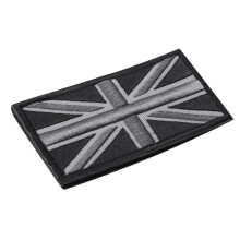 Toppa adesiva con bandiera del Regno Unito, Jack, 10 cm x 5 cm, NUOVA (Nero/Grigio)