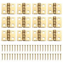 12 kpl 1/12 nukkekodin miniatyyrikalusteet kaappi vaatehuone mini saranat - kultainen