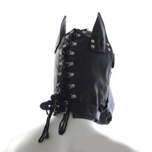 Cagoule tĂŞte de chien, masque facial, couvre-chef pour-Noir