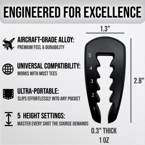Ball HeightRight Adjustable Golf Tee Height Tool-for Swing Golf 2