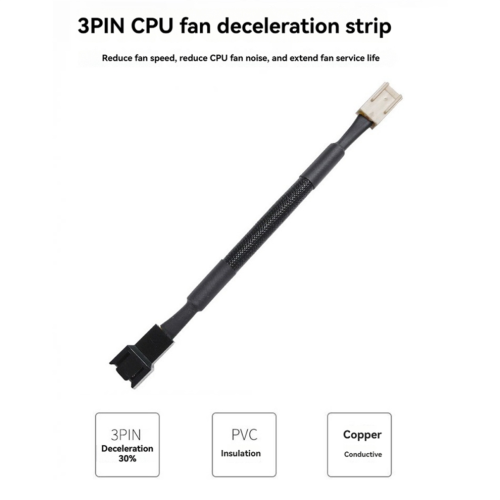 3PIN PC Fan Speed Reduce Noise Extension Resistor Cable Wire CPU