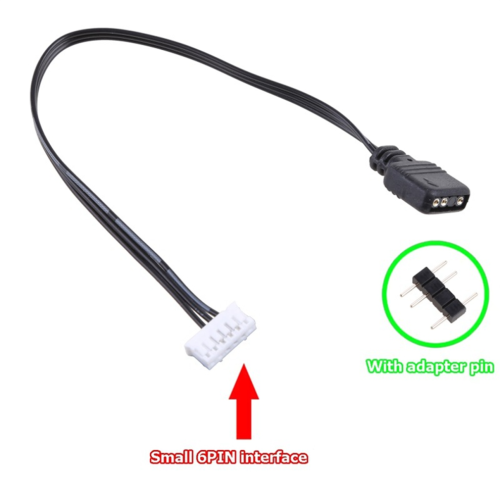 Ventilatoradapterkabel 5V ARGB 3-pins naar 6-pins converterkabel 2