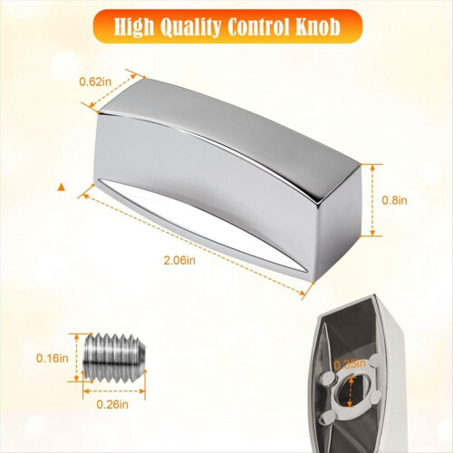 Perilla cromada para válvula de control, compatible con vástago de válvula en forma de D. 1