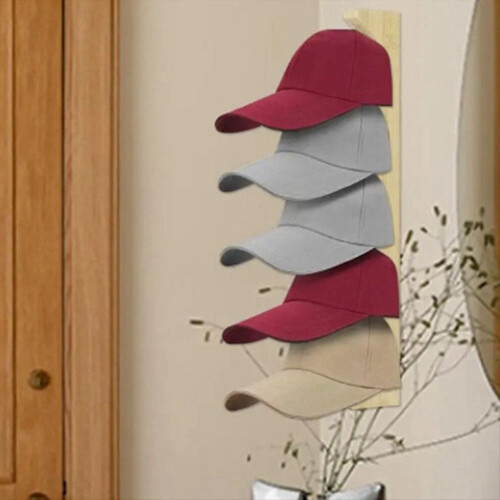 Wooden Hat Hanger With Display Shelf Black 1