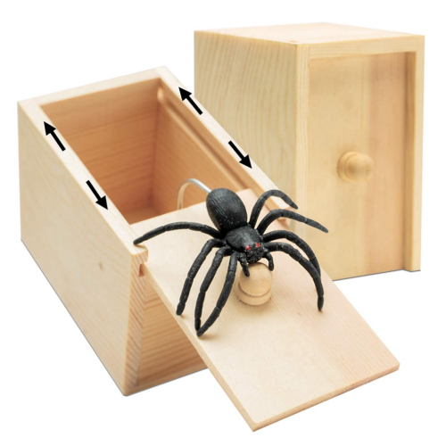 Αστείο κουτί τρόμου Trick Spider Ξύλινο κρυφό κουτί φάρσας Ξύ 1