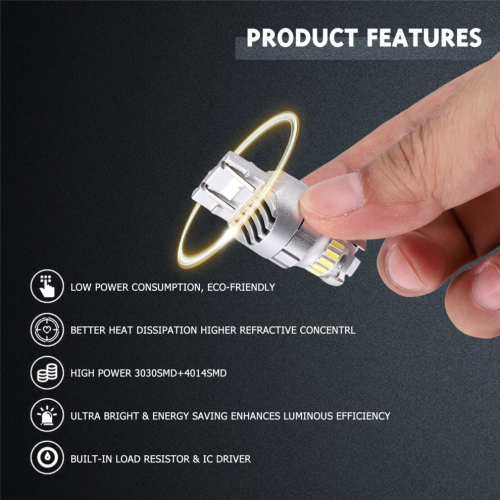 2 τεμάχια λάμπα αυτοκινήτου T20 7440 W21W LED Canbus φώτα οπισθοπορε 2