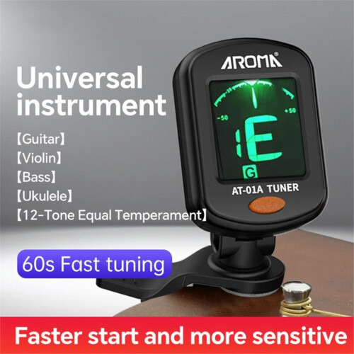 AROMA Gitarrstämapparat Clip-on Digital Elektronisk Stämapparat för Gitarr, , 1