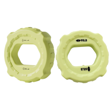 2 stuks fitness vingergrijpringen van siliconen in fluorescerend groen