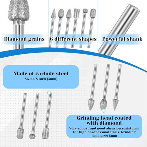 Diamond Drill Grinding Bit Set 20 Pcs Stone Carving Tools Set 2