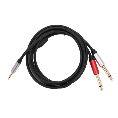 3,5 mm till dubbel 6,5 mm adapterjack ljudkabel för gitarrmixer och bas