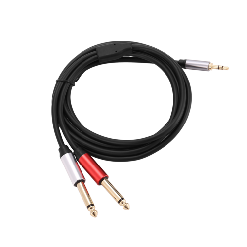 3,5 mm till dubbel 6,5 mm adapterjack ljudkabel för gitarrmixer och bas 2