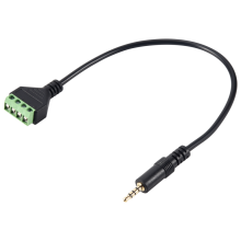 Cable adaptador de terminal de tornillo de 3,5 mm para altavoz, TRRS estéreo de 4 núcleos