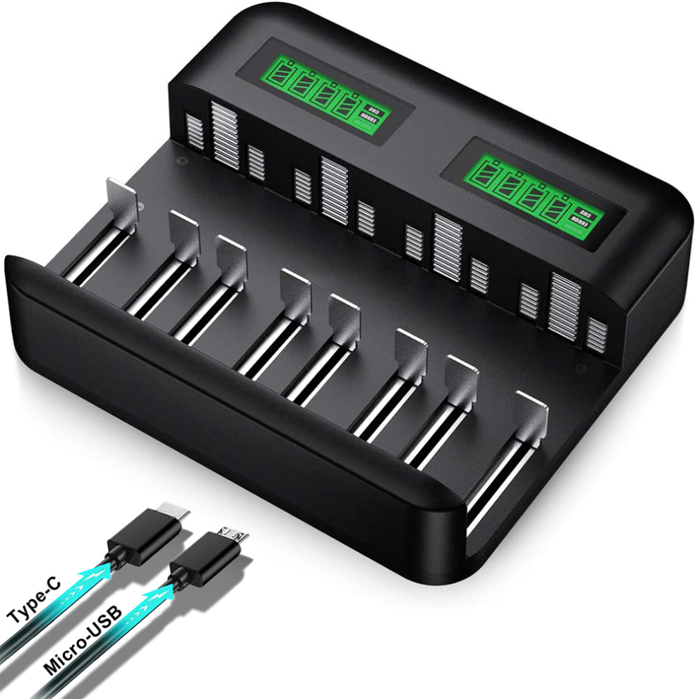 Innovative Rechargeable Batteries Universal Battery Charger With Lcd Display, Independent Slot For Smart Charging, Multiple Protections 9486358102268