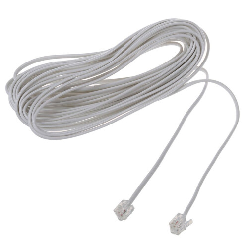 9M 30ft RJ11 6P2C modulaire telefoonkabel wit 2