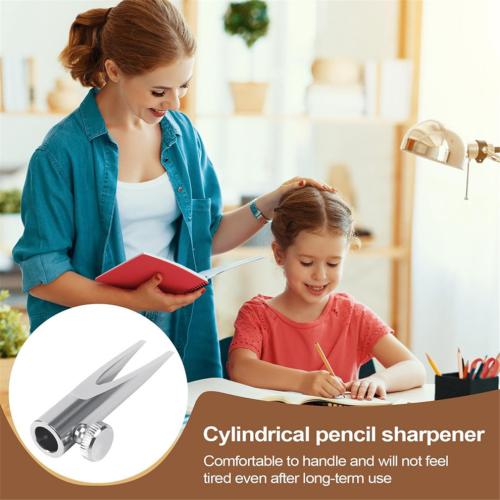 Cylindrical Pencil Sharpener Makeup -Cosmetic Pencil Sharpener Silver 1