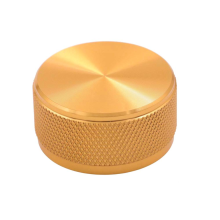 Perilla de aluminio CNC de 34 x 17 mm para amplificador de audio, altavoz, CD, dorada