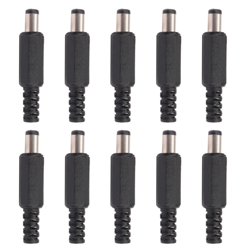 10 τεμάχια αρσενικό βύσμα DC 5.5x2.1mm ίσιο μαύρο 1
