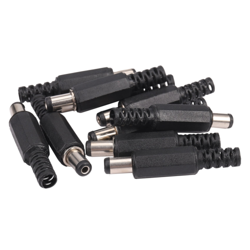 10 τεμάχια αρσενικό βύσμα DC 5.5x2.1mm ίσιο μαύρο 2