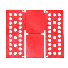 Plastic kledingopvouwplank, handig opbergrek voor thuis, rood