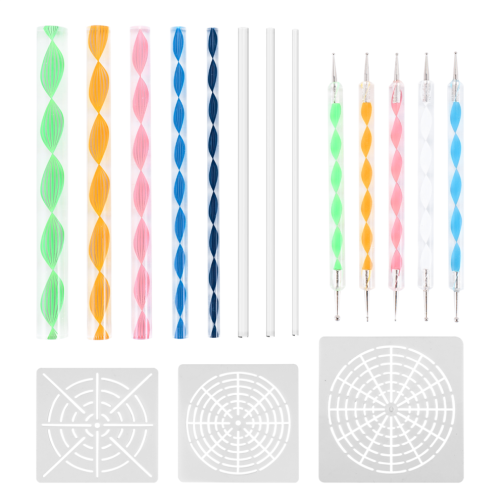 16 st Mandala Dotting Tools för att måla stenar Mandala Schablonkit 1
