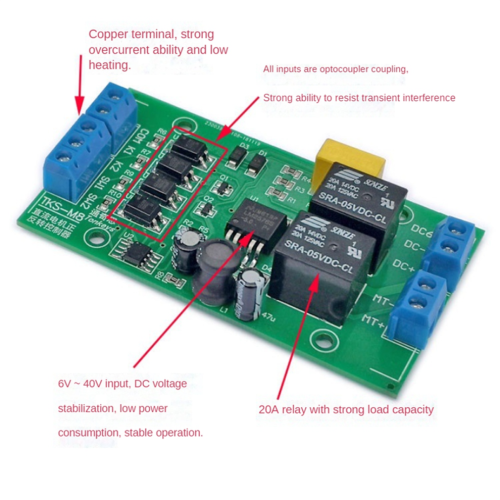 DC 6V 12V 24V DC Motor Forward and Reverse Controller High Current 1