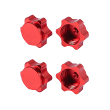 4 pezzi Coprimozzo ruota in alluminio con dado esagonale da 17 mm per auto RC 1/8, rosso