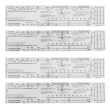 4x Essentiële ECG-liniaal zakkaart in het Engels
