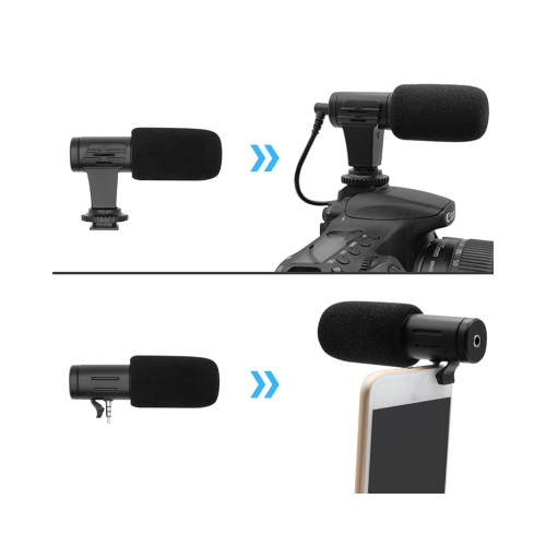 Video Microphone On-Camera Mini Condenser Record Interview Vlog Mic 1