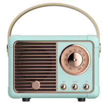 Altavoz Bluetooth vintage portátil, graves potentes y calidad de sonido nítida, tecnología Bluetooth 5.0 y asa retráctil para una movilidad sin