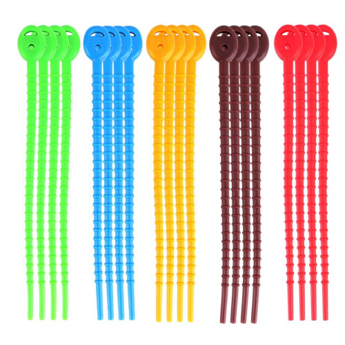 20 stuks siliconen kabelbinders, tie-wraps, zaksluitclips
