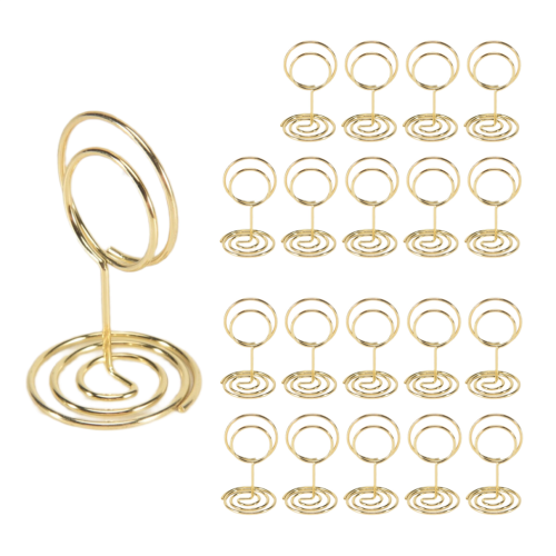 Bordnummerhållare 20 st - 5 cm för bröllopsfest (guld) 1