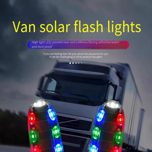2 luci stroboscopiche a LED wireless solari impermeabili per moto e auto 2