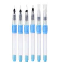 Juego de 6 pinceles para pintar acuarela y pluma estilográfica, color azul
