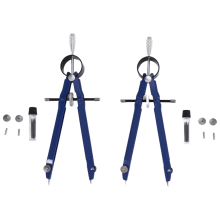 Paquete de 2 compás de dibujo con cerradura, compás de arco matemático, compás de dibujo metálico