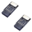 2 convertidores de conector frontal USB 2.0 de 9 pines a tipo C A-KEY para placa base 1