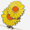 Removable Yellow Flower Pattern Golf Cap Clip Blue 3