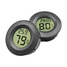 Mini-LCD-Digitalthermometer und Hygrometer, Schwarz, 2 Stück