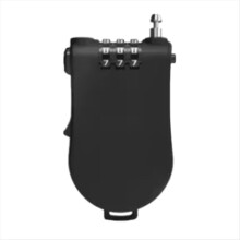 Candado universal con contraseña para casco de motocicleta, telescópico, negro