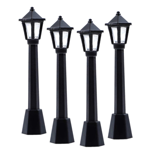 4Pcs Street Post Lights Model Railway Train Lamp Post Lights 1