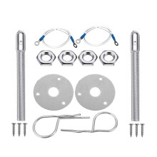 Kit de verrouillage universel pour capot, goupille de sécurité, alliage argent.