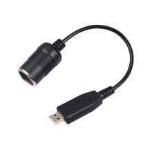 Adaptador convertidor de controlador con cable de puerto USB a toma de encendedor de coche de 12 V
