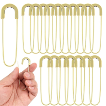 Extra grote veiligheidsspelden, zwaar uitgevoerd, 7,6 cm (3 inch) zonder spiraal, lichtgoudkleurig.